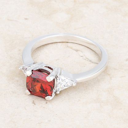 Shonda Three Stone Garnet Red Ring | 1.8ct