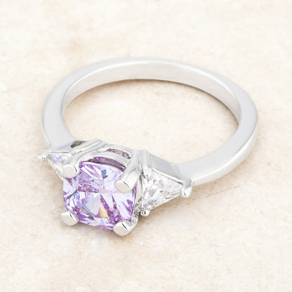 Shonda Three Stone Lt Amethyst Ring | 1.8ct