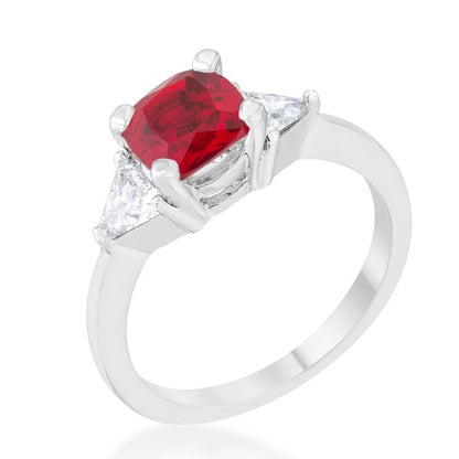 Shonda Three Stone Ruby Red Engagement Ring | 1.58ct