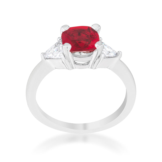 Shonda Three Stone Ruby Red Engagement Ring | 1.58ct