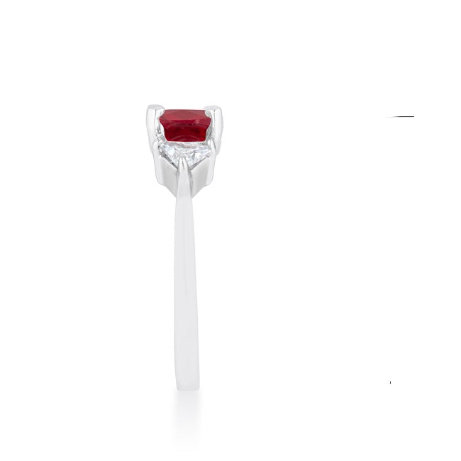 Shonda Three Stone Ruby Red Engagement Ring | 1.58ct