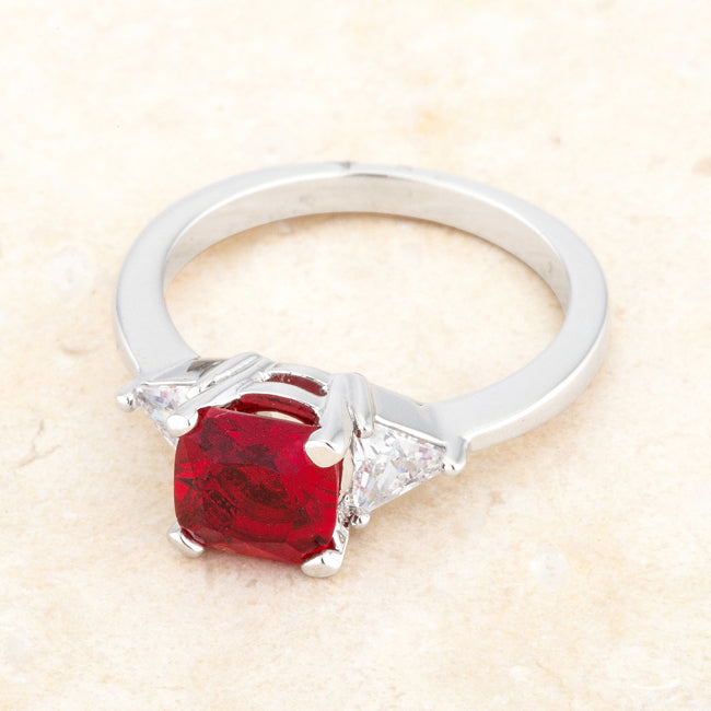 Shonda Three Stone Ruby Red Engagement Ring | 1.58ct