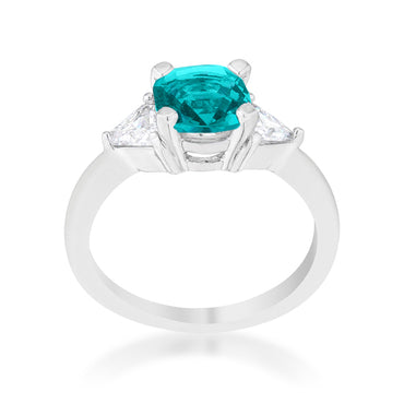 Shonda Three Stone Aqua Blue Ring | 1.8ct