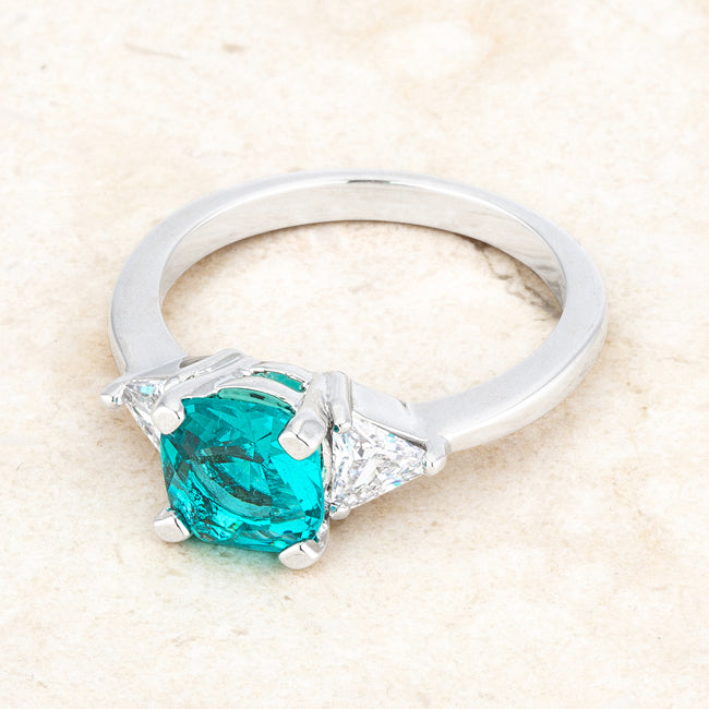 Shonda Three Stone Aqua Blue Ring | 1.8ct