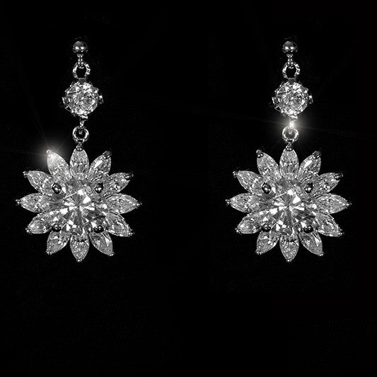 Sissel Floral Drop Dangle CZ Earrings | 6ct