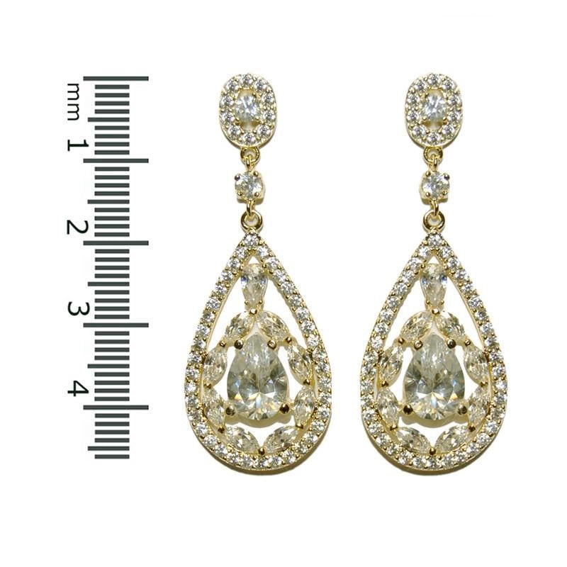 Tamara Cluster Gold Dangle Earrings | 46mm