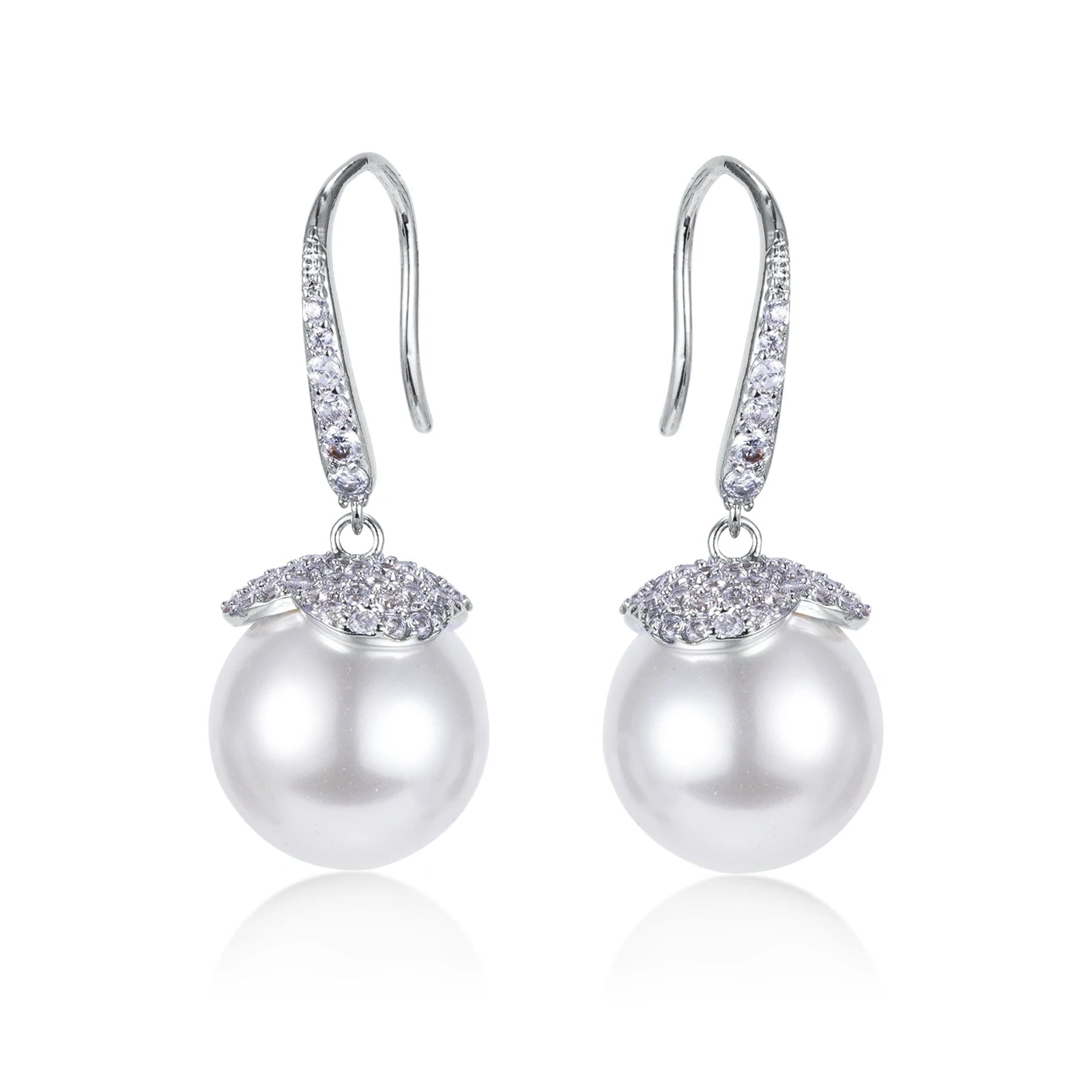 Tammy 11mm Pearl Drop CZ Dangle Earings – Beloved Sparkles