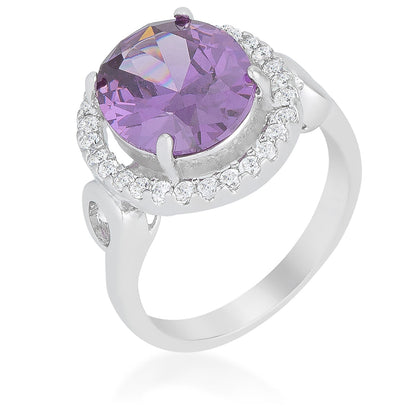 Tarika 5ct Amethyst Purple Oval Halo Cocktail Ring  | 5.3ct