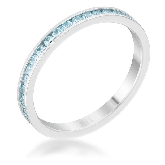 Teresa Aqua Silver Eternity Ring | 1ct | Stainless Steel