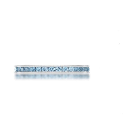 Teresa Blue Topaz Silver Eternity Stackable Ring | 1ct | Stainless Steel