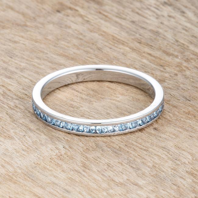 Teresa Blue Topaz Silver Eternity Stackable Ring | 1ct | Stainless Steel