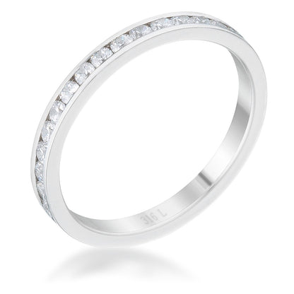 Teresa Clear Silver Eternity Ring | 1ct | Stainless Steel