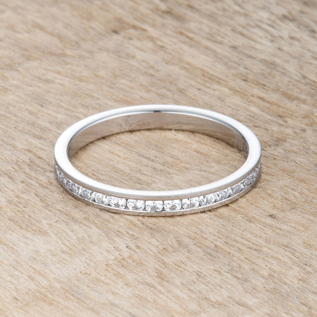 Teresa Clear Silver Eternity Ring | 1ct | Stainless Steel