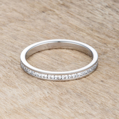 Teresa Clear Silver Eternity Ring | 1ct | Stainless Steel