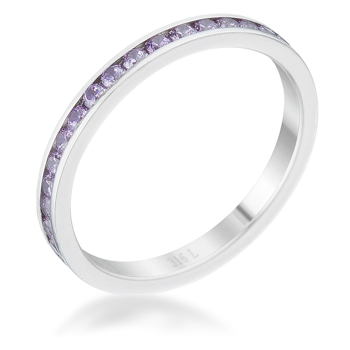 Teresa Lavender Silver Eternity Ring | 1ct | Stainless Steel