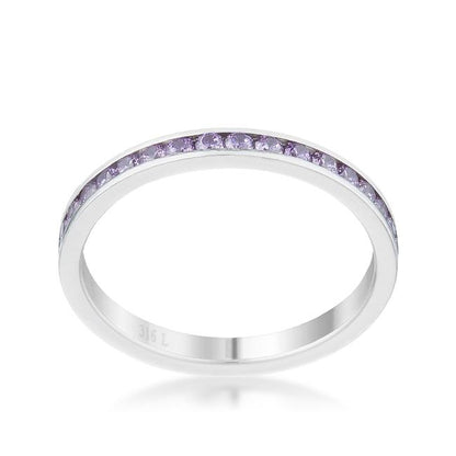 Teresa Lavender Silver Eternity Ring | 1ct | Stainless Steel