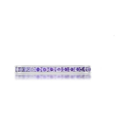 Teresa Amethyst Silver Eternity Ring | 1ct | Stainless Steel