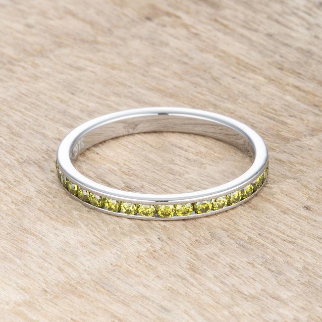 Teresa Peridot Green Silver Eternity Ring | 1ct | Stainless Steel