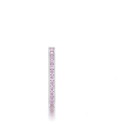 Teresa Pink Silver Eternity Stackable Ring | 1ct | Stainless Steel