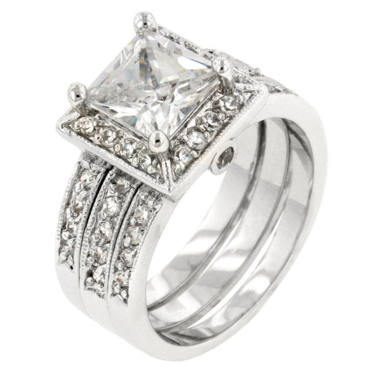 Theodra 2ct Princess Engagement and Wedding Ring Set | 4.5ct