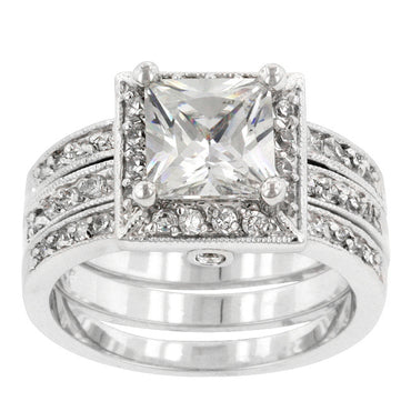 Theodra 2ct Princess Engagement and Wedding Ring Set | 4.5ct