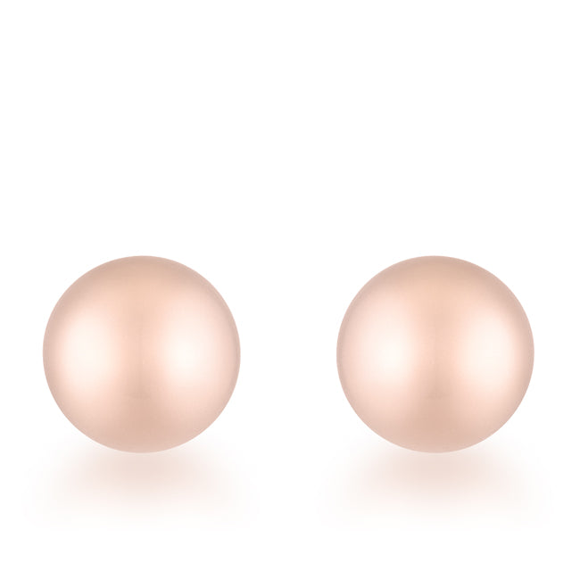 Tina Rose Gold Sphere Stud Earrings - 6mm | Stainless Steel