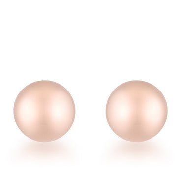 Tina Rose Gold Sphere Stud Earrings - 6mm | Stainless Steel