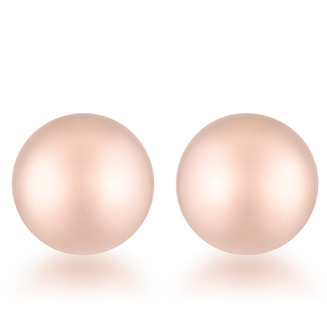 Tina Rose Gold Sphere Stud Earrings - 8mm | Stainless Steel