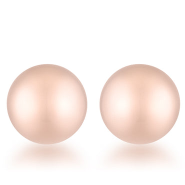 Tina Rose Gold Sphere Stud Earrings - 8mm | Stainless Steel