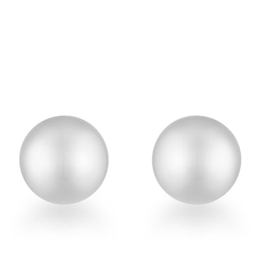 Tina Rhodium Sphere Stud Earrings - 6mm | Stainless Steel