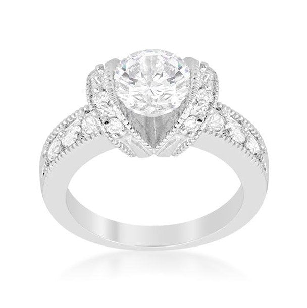 Bobbi 2.5(ct) Round Tension Set Engagement Ring | 3.5ct