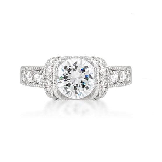 Bobbi 2.5(ct) Round Tension Set Engagement Ring | 3.5ct