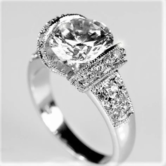 Bobbi 2.5(ct) Round Tension Set Engagement Ring | 3.5ct