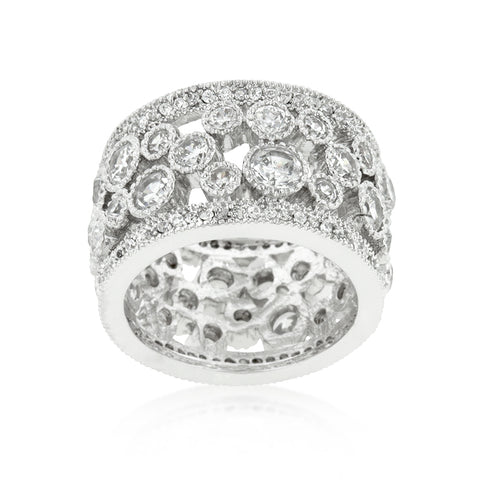 Trisha Filigree Cluster Eternity Wide Band Ring  | 8ct