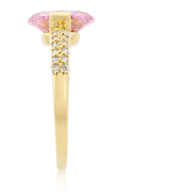 Harla Pink Oval Cut Gold Ring | 2.2ct | 18k Gold