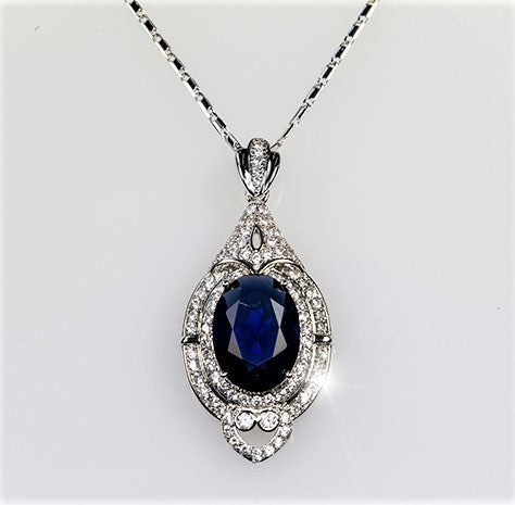 Art Deco Diamond & Sapphire Necklace