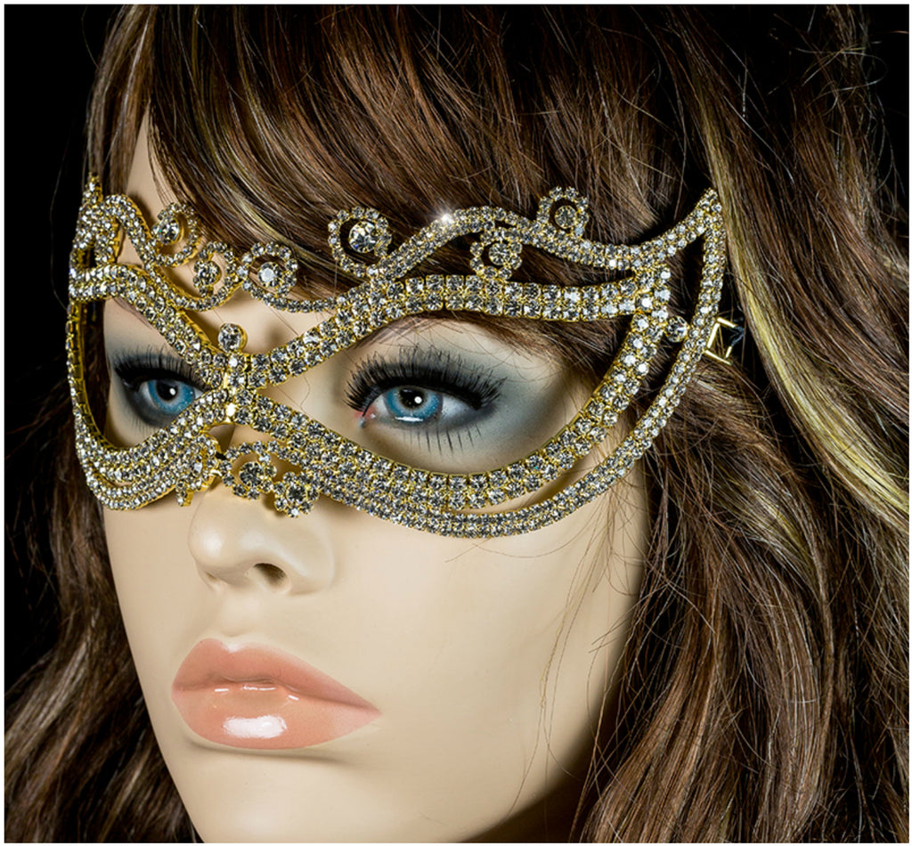 Rhinestone Eye Mask Fringe Masquerade Mask