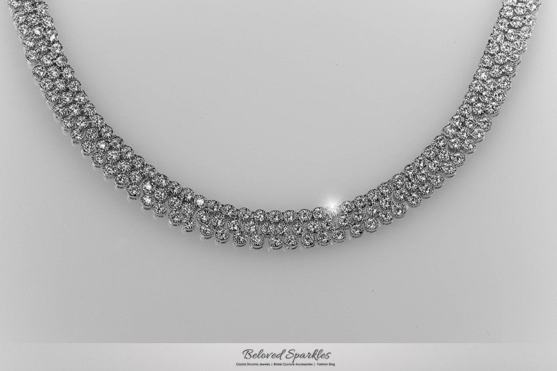 Emily Cluster Tennis Necklace Set | 47 Carat | Cubic Zirconia - Beloved Sparkles