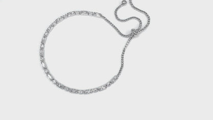 Ivy Radiant & Round CZ Silver Tennis Bolo Bracelet