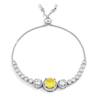 Abigail 9mm Canary Yellow CZ Bolo Slider Bracelet