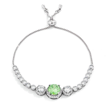 Abigail 9mm Emerald Green CZ Bolo Slider Bracelet