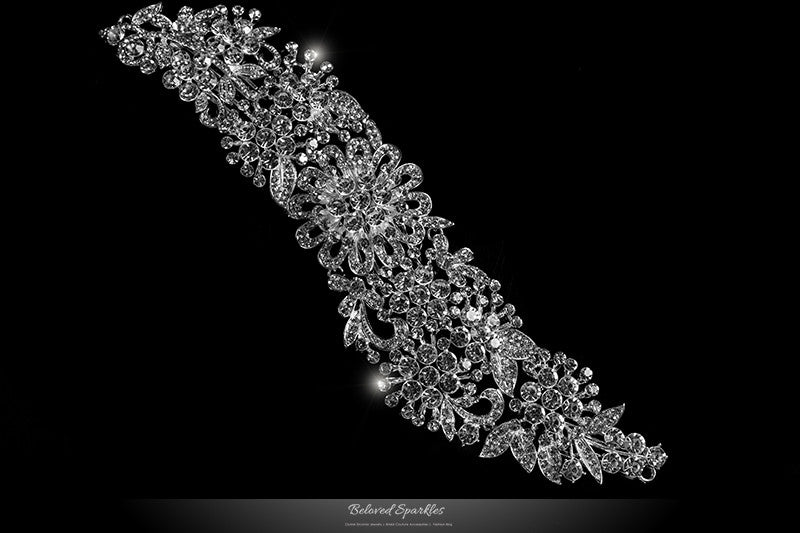 Faye Flower Draping Hair Comb | Crystal - Beloved Sparkles