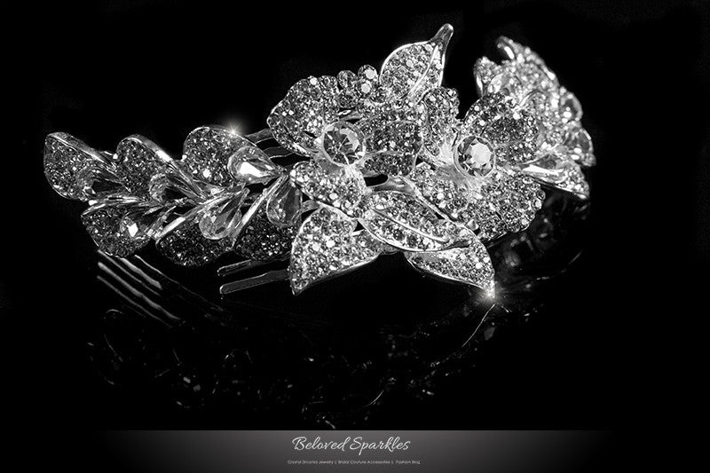 Jetta Delicate Floral Hair Comb | Crystal - Beloved Sparkles
 - 2