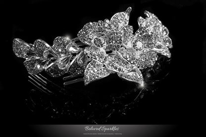 Jetta Delicate Floral Hair Comb | Crystal - Beloved Sparkles
 - 2