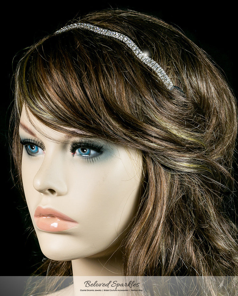 Rita Wavy Rhinestone Stretch Headband | Rhinestone - Beloved Sparkles
 - 2