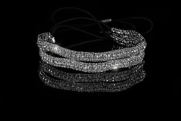 Conesa Crystal Two Rows Stretchable Headband | Rhinestone - Beloved Sparkles