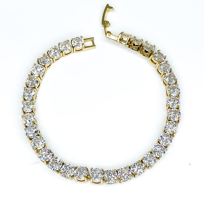 Carla 5mm Round CZ Gold Tennis Bracelet