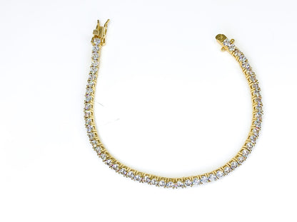 Cassidy Clear Round Gold Tennis Bracelet – 7in | 10ct