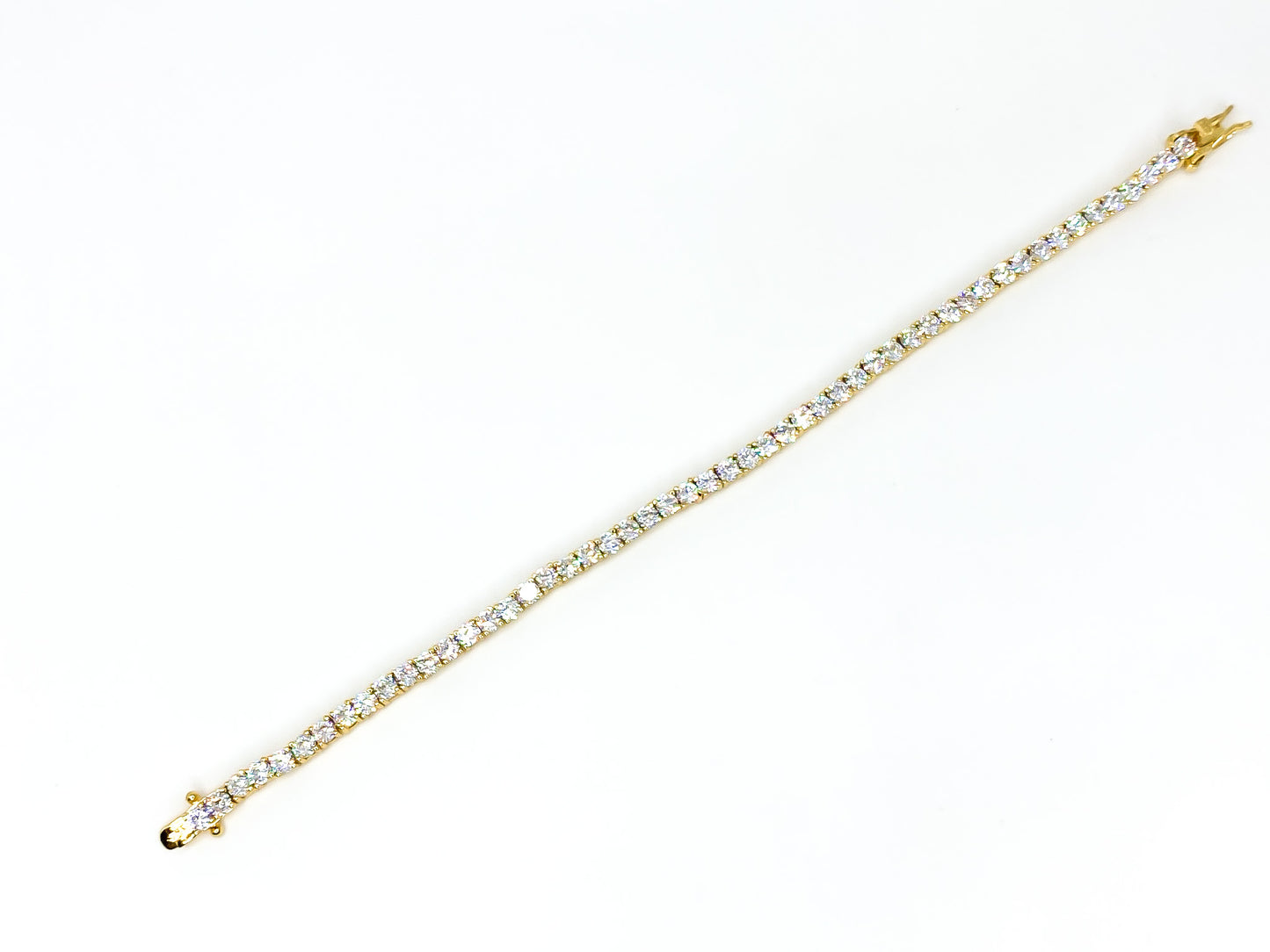 Cassidy Clear Round Gold Tennis Bracelet – 7in | 10ct