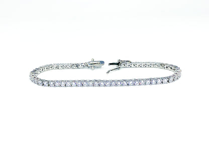 Cassidy Round CZ Silver Tennis Bracelet – 8in | 10ct